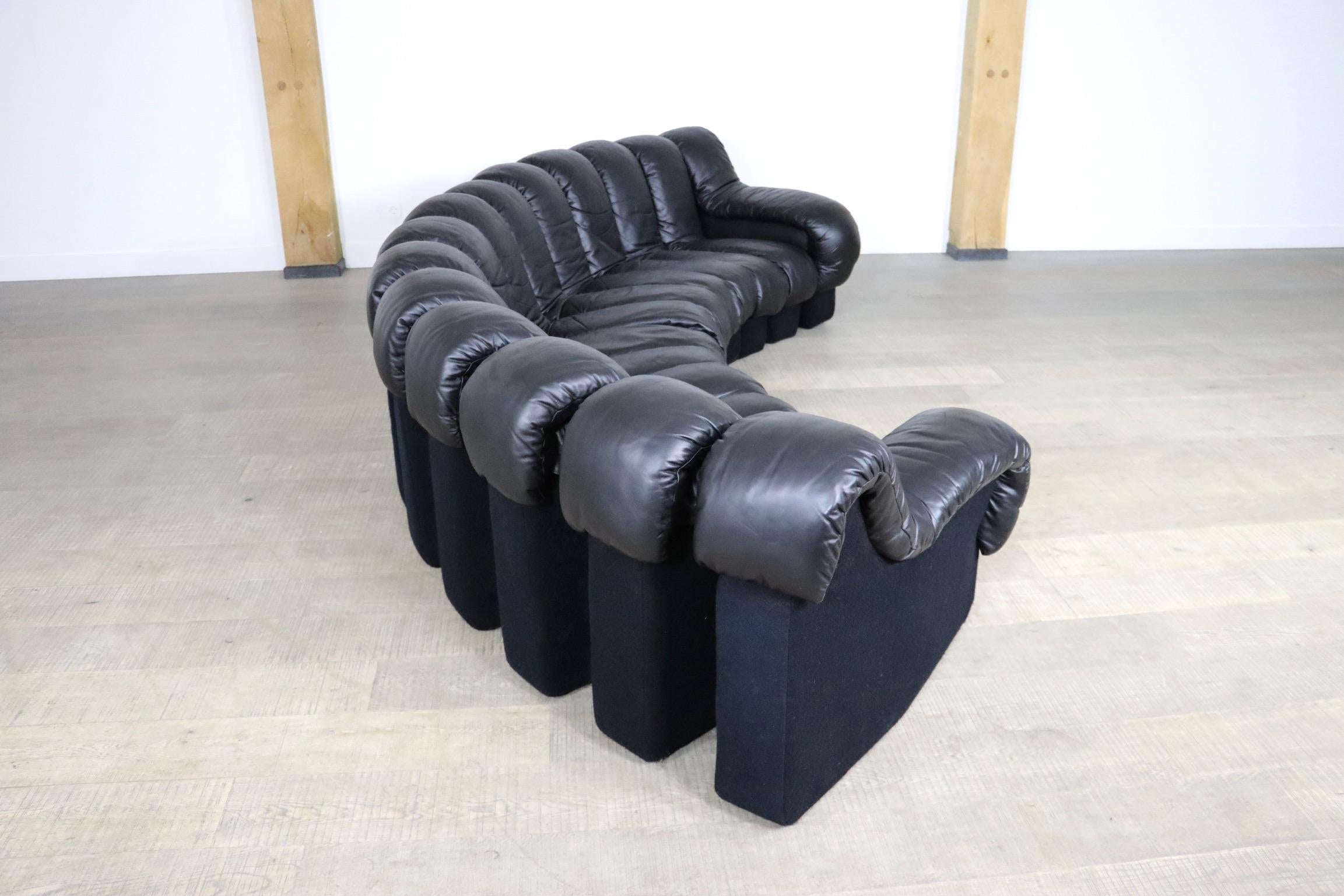 De Sede DS-600 ‘Non Stop’ Sofa In Black Leather By Heinz Ulrich, Ueli Berger 4