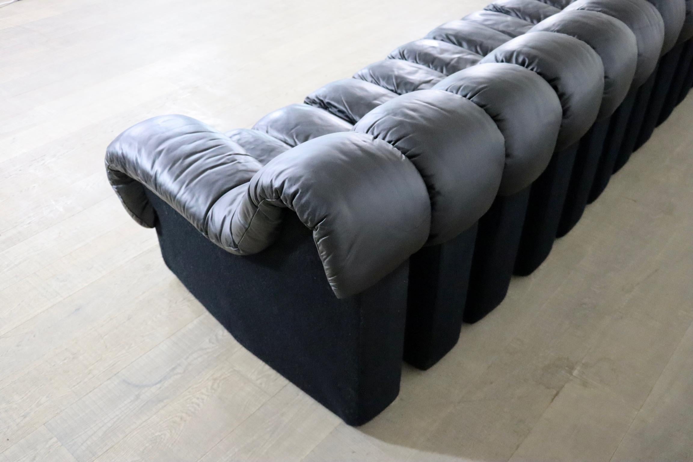 De Sede DS-600 ‘Non Stop’ Sofa In Black Leather By Heinz Ulrich, Ueli Berger 5