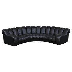 De Sede DS-600 ‘Non Stop’ Sofa In Black Leather By Heinz Ulrich, Ueli Berger
