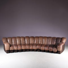 De Sede DS-600 “Non-Stop” Sofa in Brown Leather, Switzerland, 1960