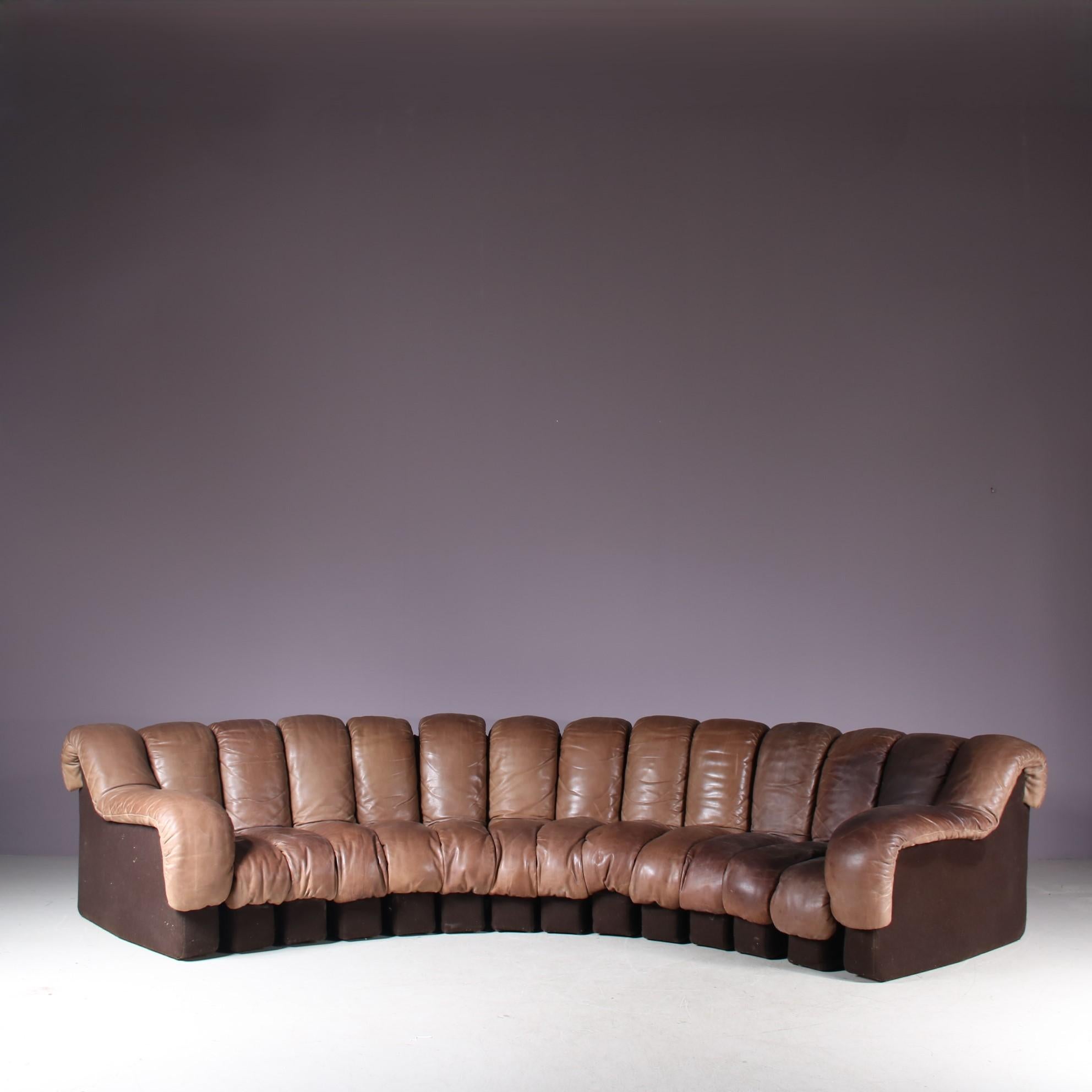 De Sede DS-600 “Non-Stop” Sofa in Brown Leather, Switzerland, 1960 2