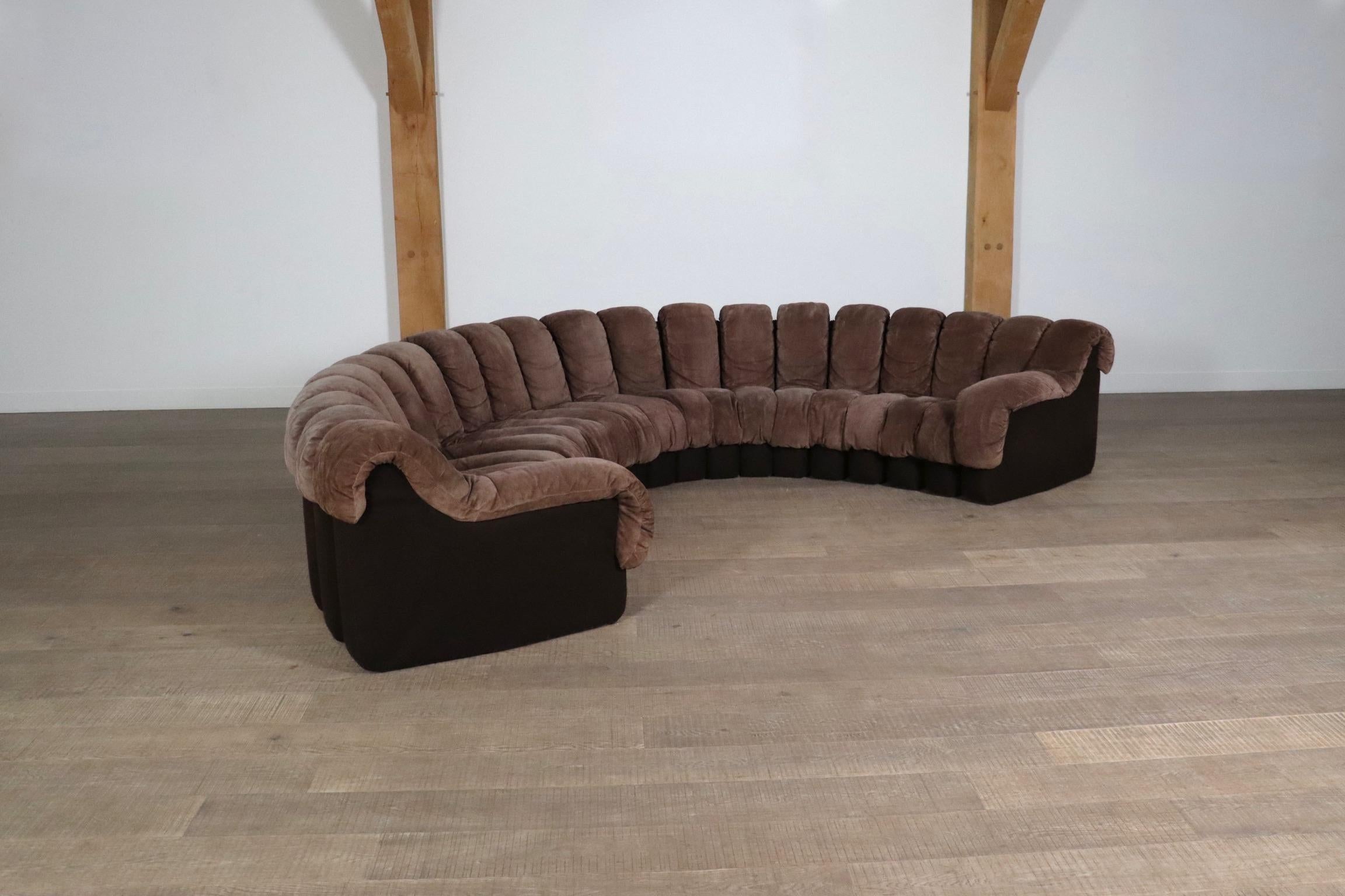 De Sede DS 600 “Non-Stop” Suede Sofa By Heinz Ulrich, Ueli Berger, 1970s 7