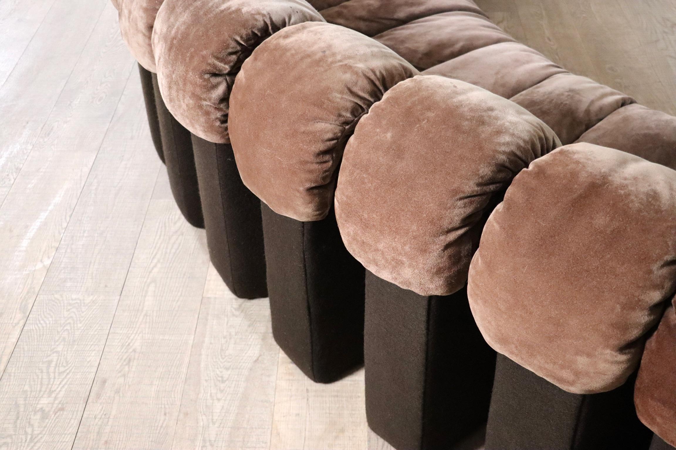 Late 20th Century De Sede DS 600 “Non-Stop” Suede Sofa By Heinz Ulrich, Ueli Berger, 1970s