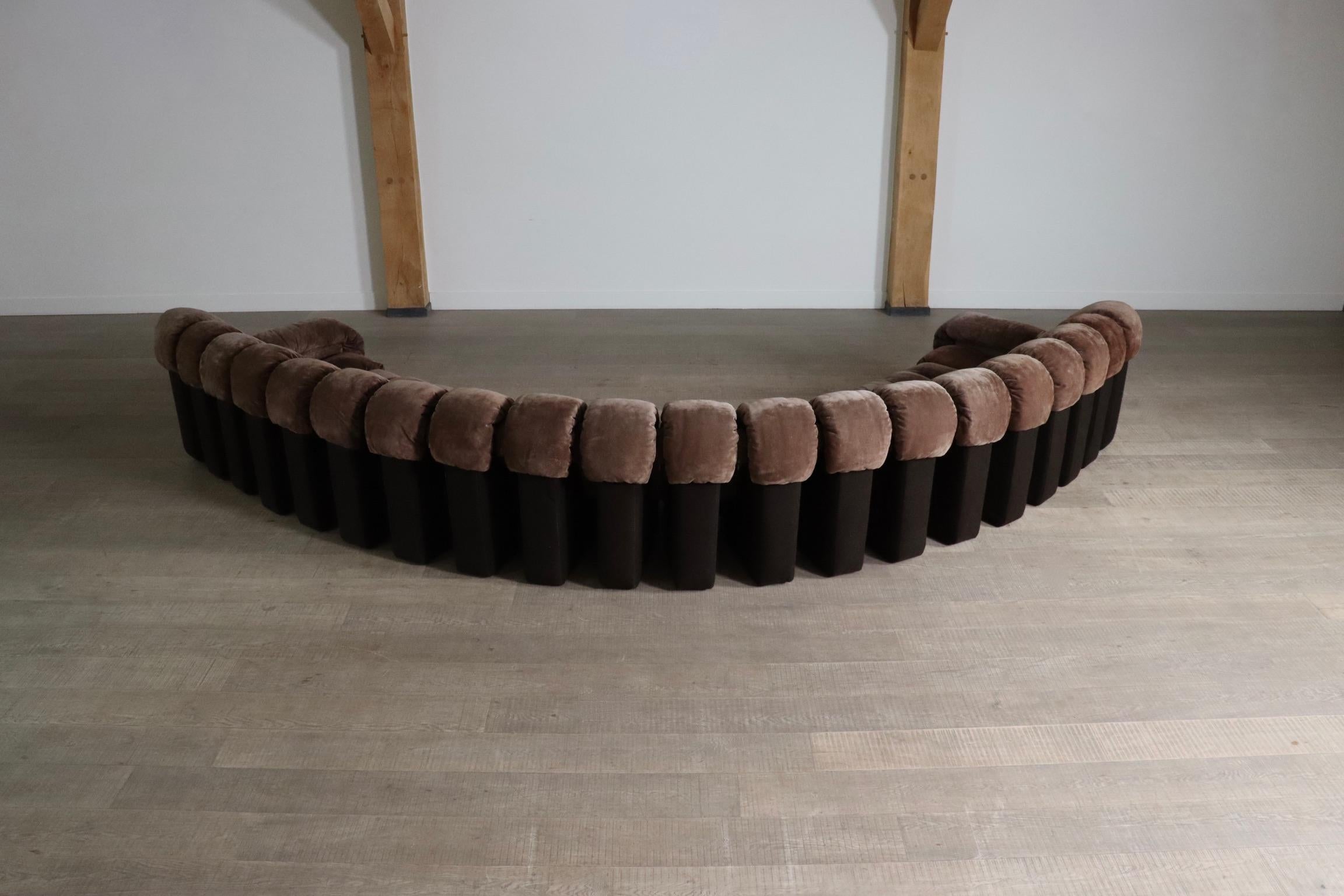 De Sede DS 600 “Non-Stop” Suede Sofa By Heinz Ulrich, Ueli Berger, 1970s 3