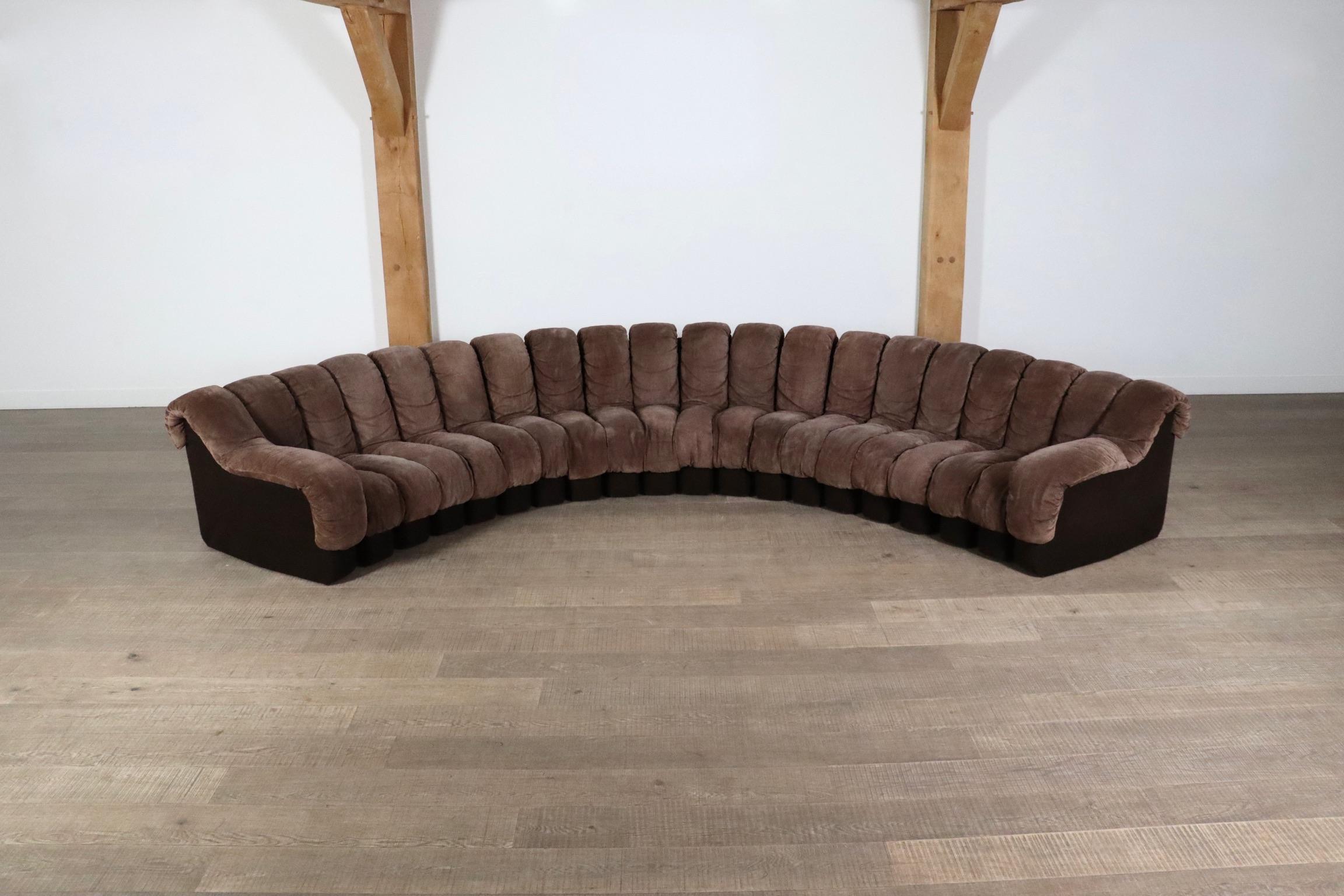 De Sede DS 600 “Non-Stop” Suede Sofa By Heinz Ulrich, Ueli Berger, 1970s 5