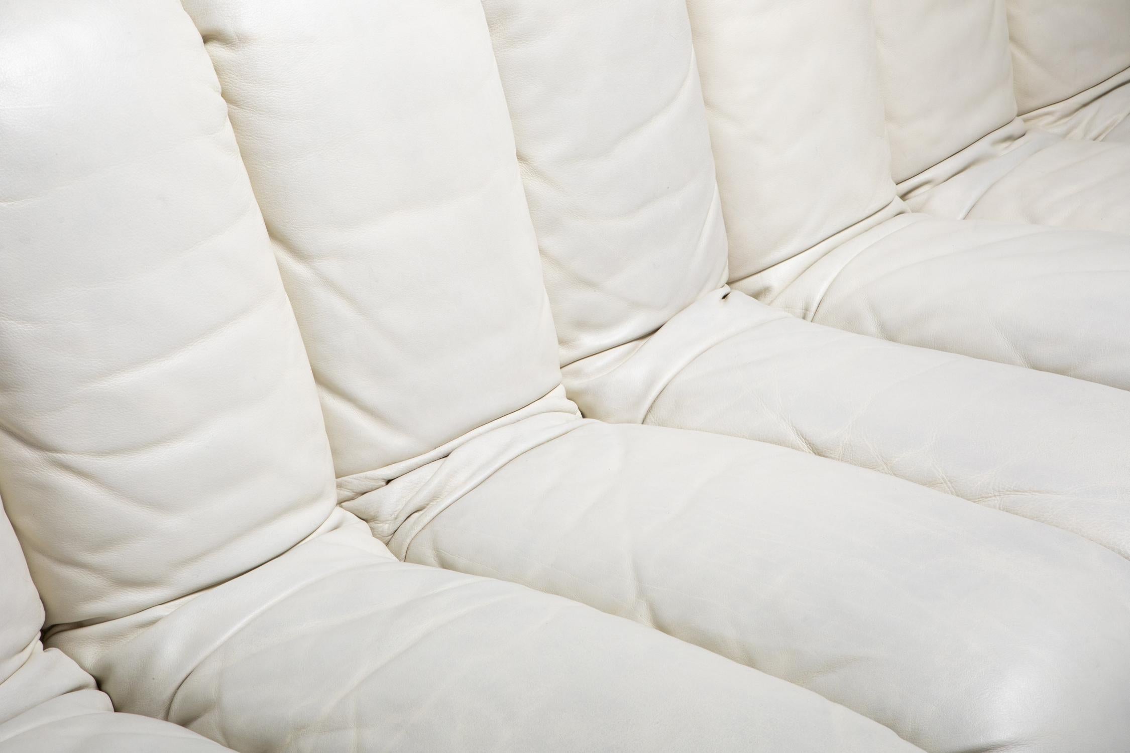 20th Century De Sede DS-600 Sectional Sofa in White Leather