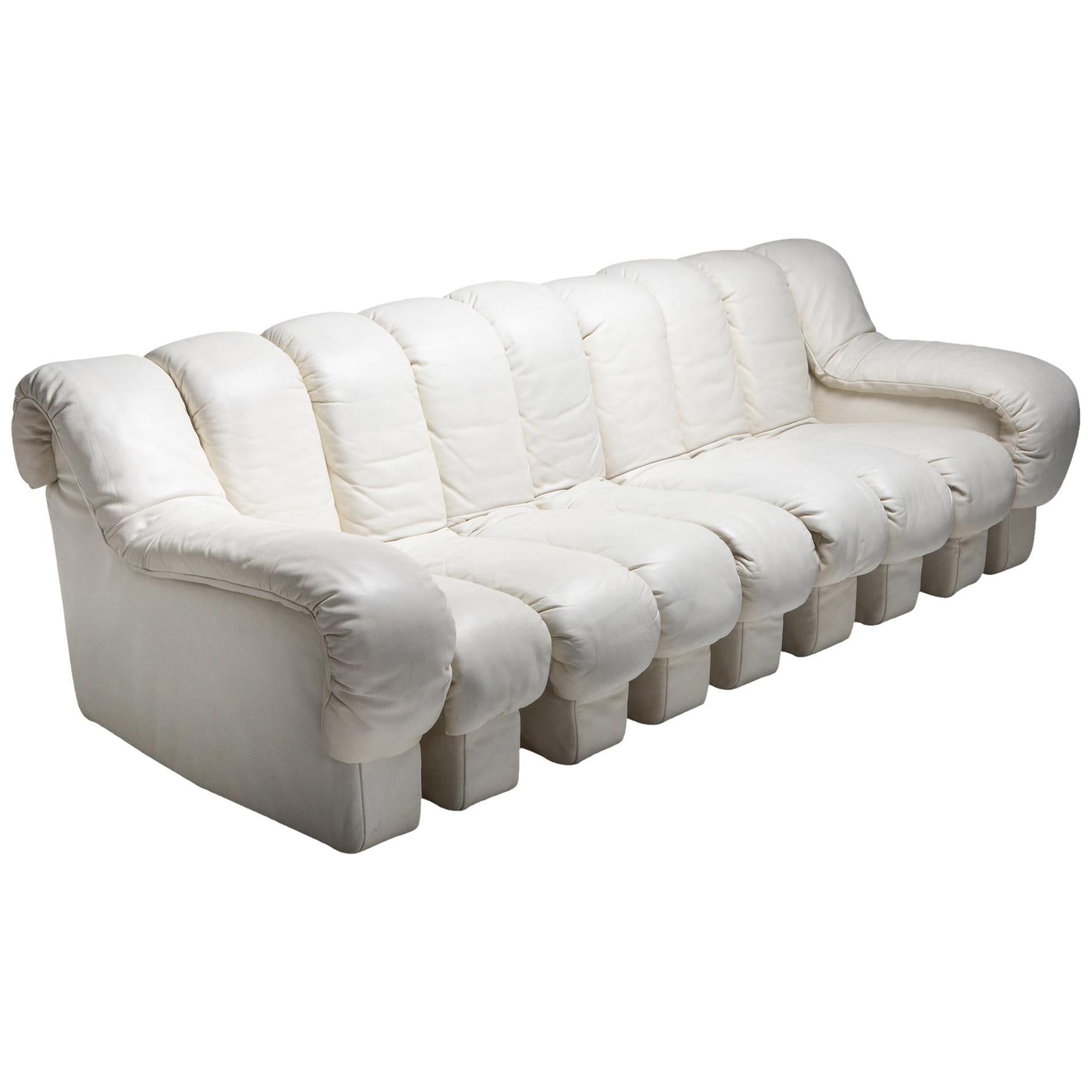 De Sede DS-600 Sectional Sofa in White Leather
