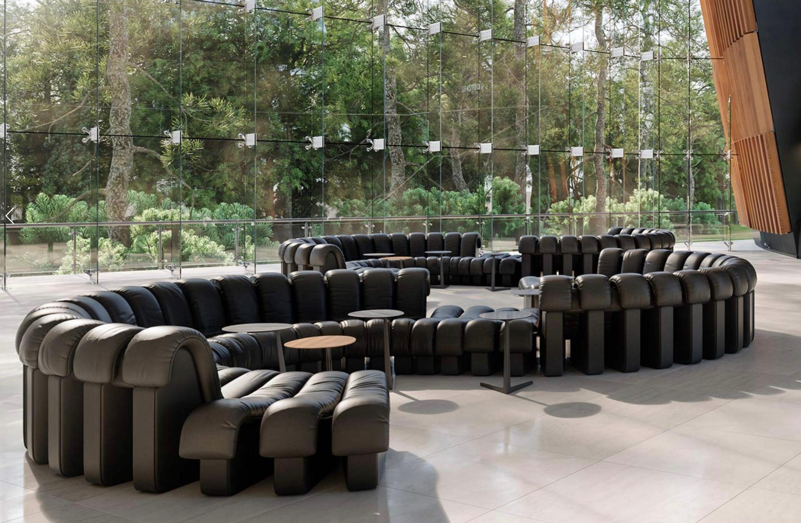 Swiss De Sede DS 600 'Snake' Seating Landscape with 80 Elements in Nappa Leather  For Sale