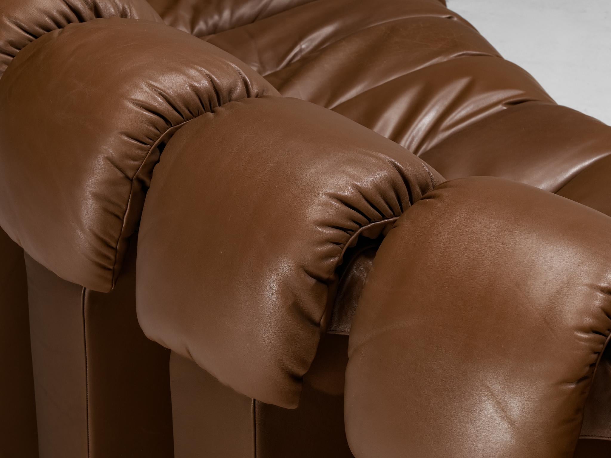 De Sede DS-600 'Snake' Sectional Sofa in Brown Leather For Sale 4