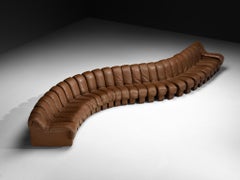 De Sede DS-600 'Snake' Sectional Sofa in Brown Leather