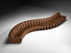 De Sede DS-600 Canapé sectionnel 'Snake' en cuir marron