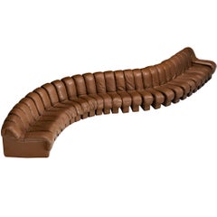 De Sede DS-600 'Snake' Sectional Sofa in Brown Leather