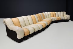 De Sede DS-600 'Snake' Sectional Sofa in Patinated Creame-Cognac Leather.
