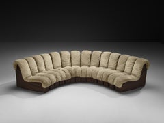 De Sede DS-600 'Snake' Sectional Sofa in Warm Sage Colored Suede
