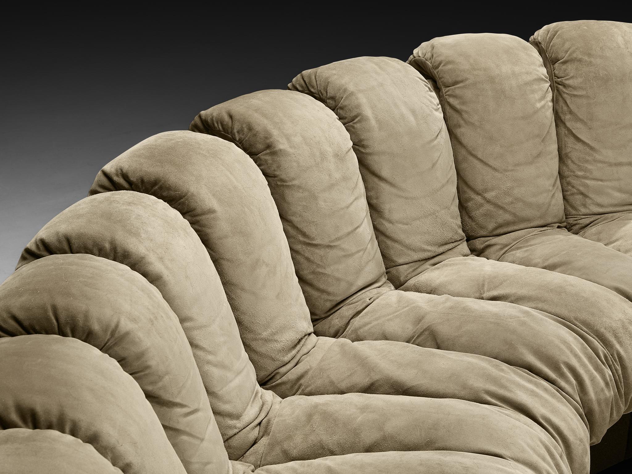De Sede DS-600 - Divano componibile 'Snake' in pelle scamosciata color Sage caldo in vendita 2