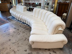 De Sede DS 600 "Snake" Sectional Sofa in white leather.