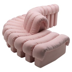 De Sede DS 600 'Snake' Sofa 14 Elements in Full-grain Pink Nappa Leather