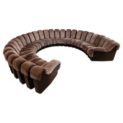 De Sede DS 600 Snake Sofa von Ueli Berger, 1972 braun Wildleder 30 Elemente