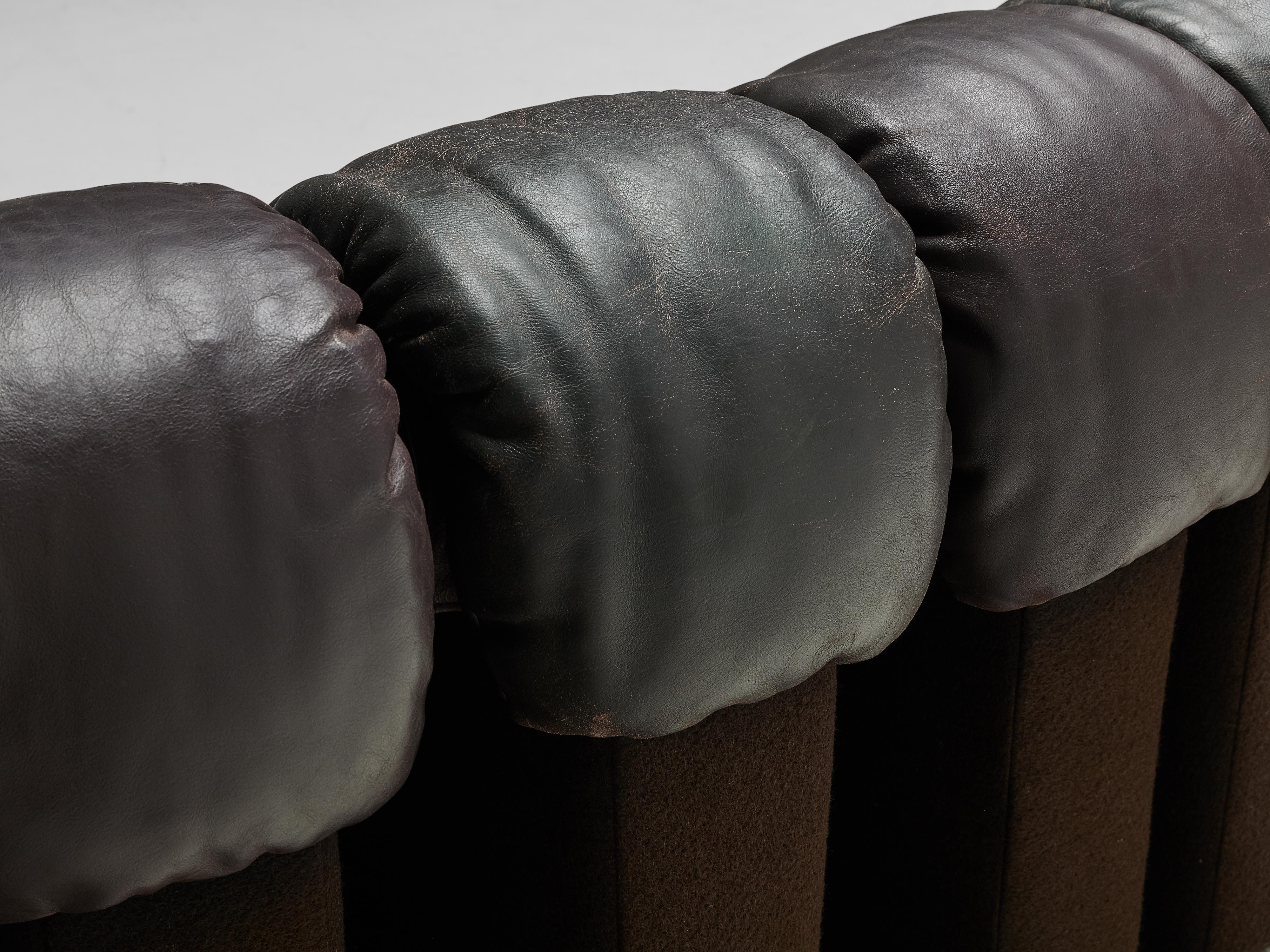 De Sede DS-600 ‘Snake’ Sofa in Dark Brown Leather 6