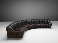 De Sede DS-600 ‘Snake’ Sofa in Dark Brown Leather