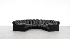 De Sede -DS 600 Sofa by Ueli Berger Riva 1972, Black Brown Leather 16 Elements