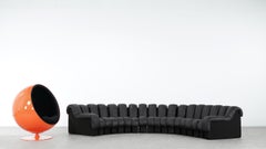 De Sede DS 600 Sofa by Ueli Berger / Riva 1972, Brown Black Leather 18 Elements