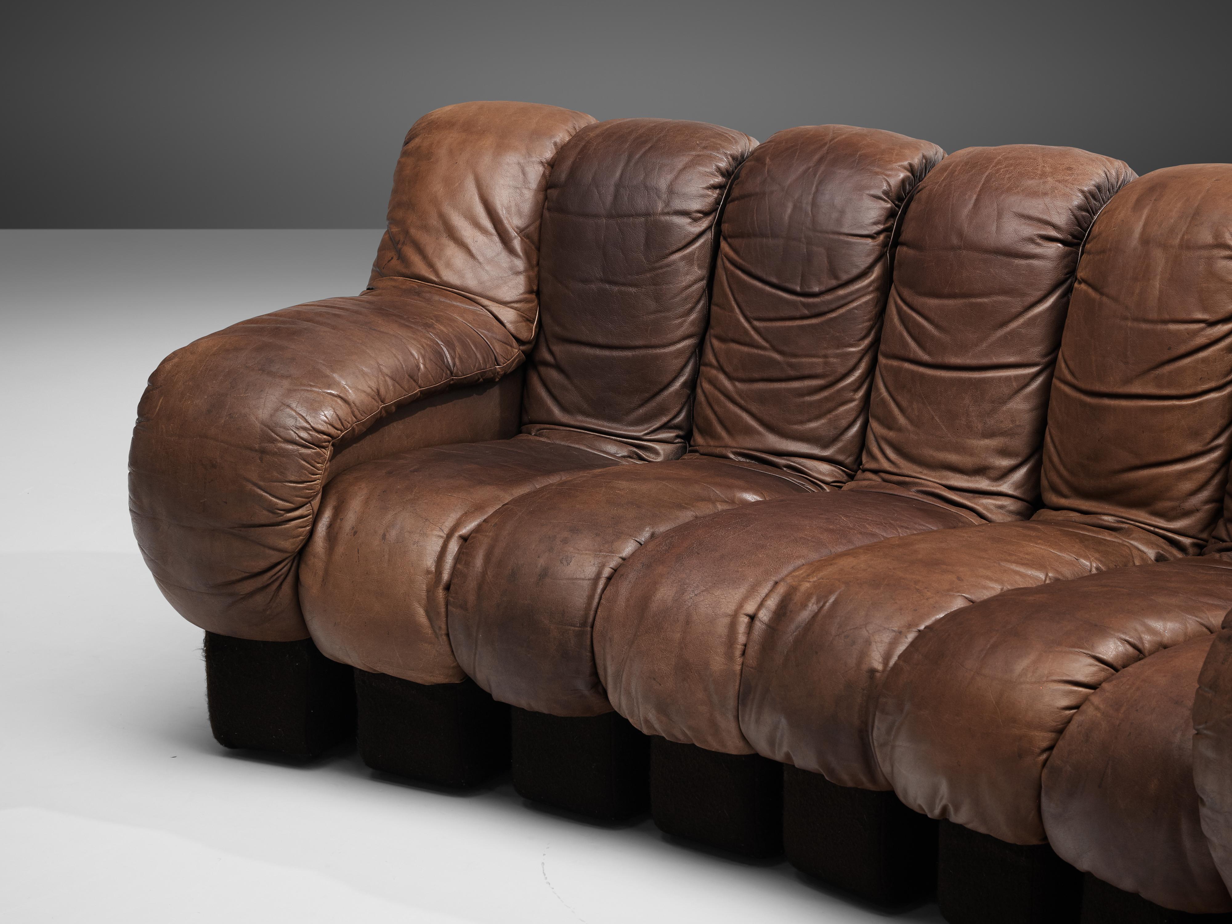 Swiss De Sede DS-600 Sofa in Brown Leather