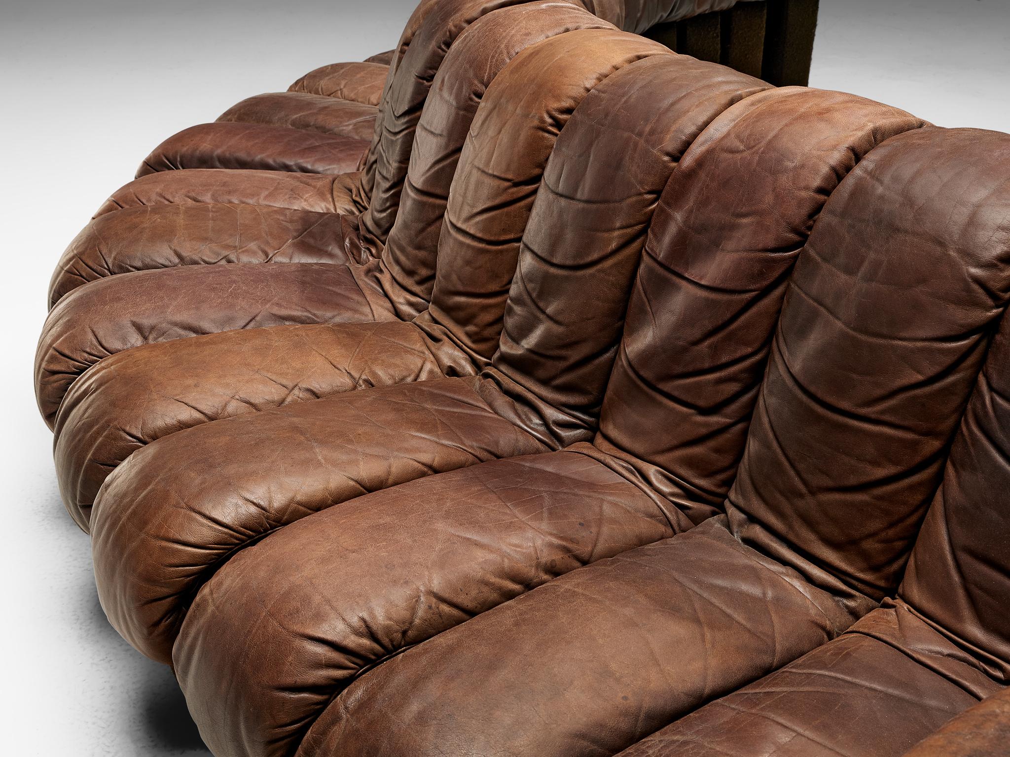 De Sede DS-600 Sofa in Brown Leather In Good Condition In Waalwijk, NL