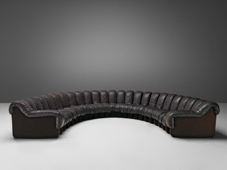 Late 20th Century De Sede DS-600 Sofa in Brown Leather