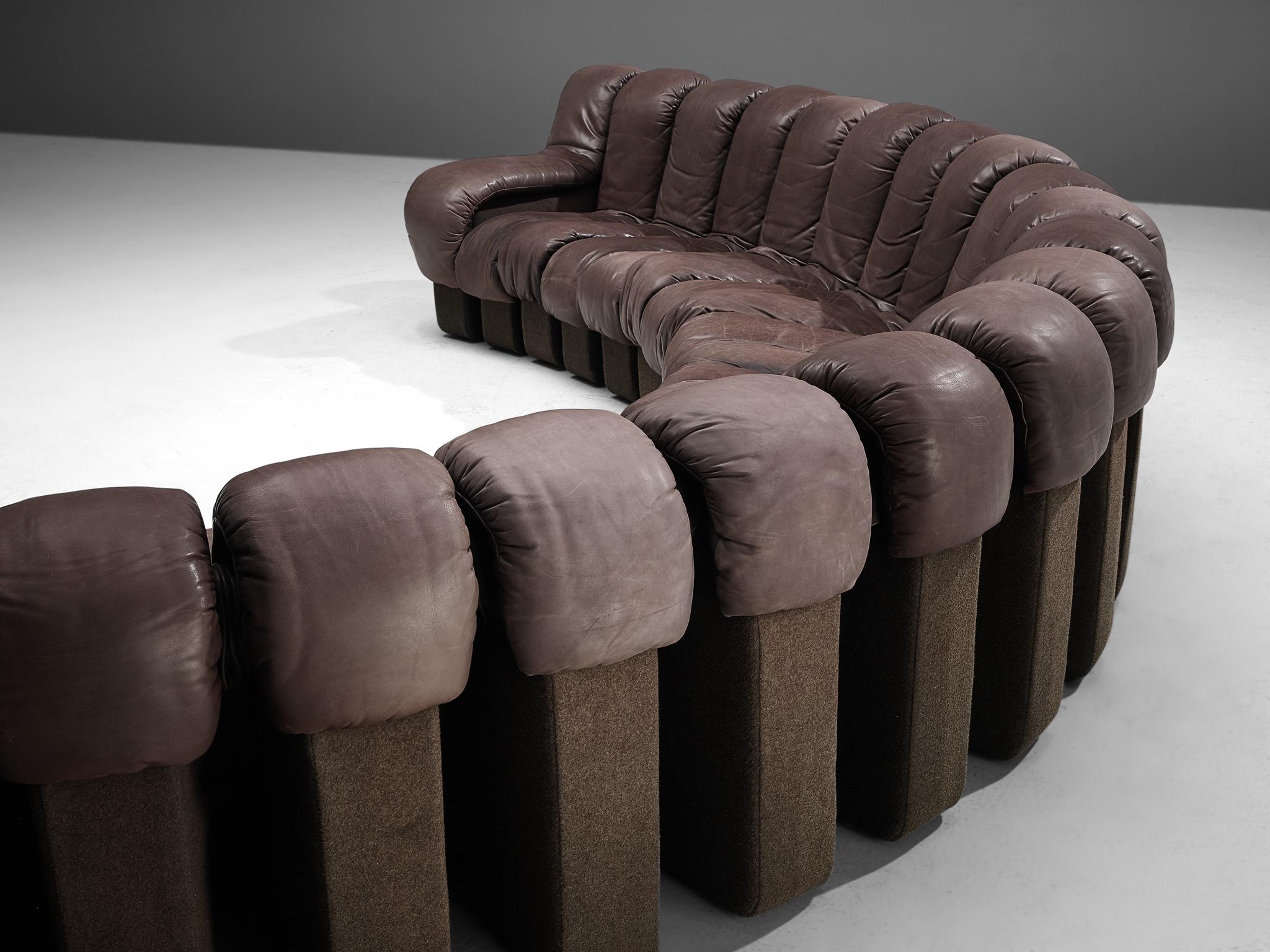 Swiss De Sede DS-600 Sofa in Brown Leather