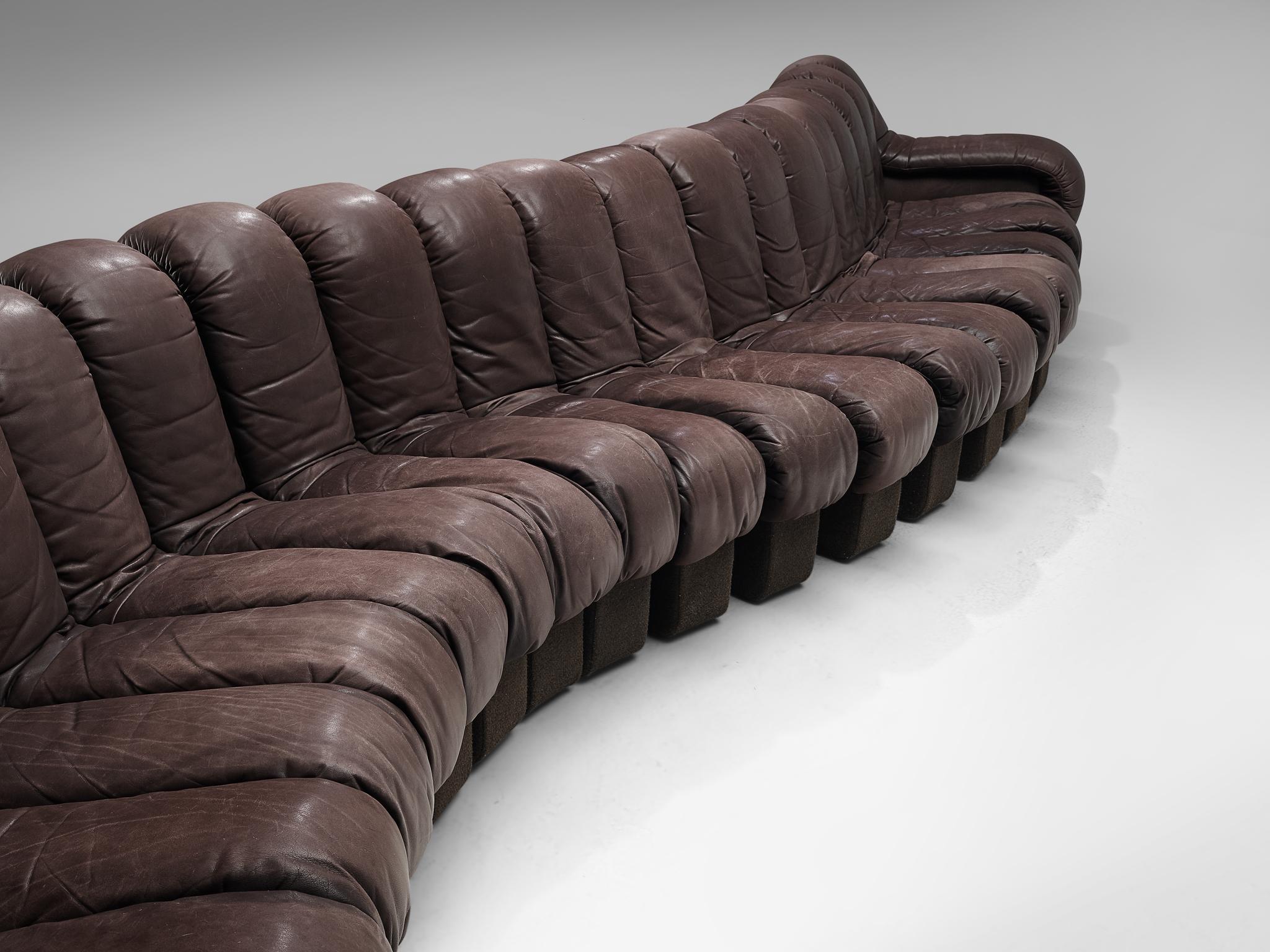 De Sede DS-600 Sofa in Brown Leather In Good Condition In Waalwijk, NL