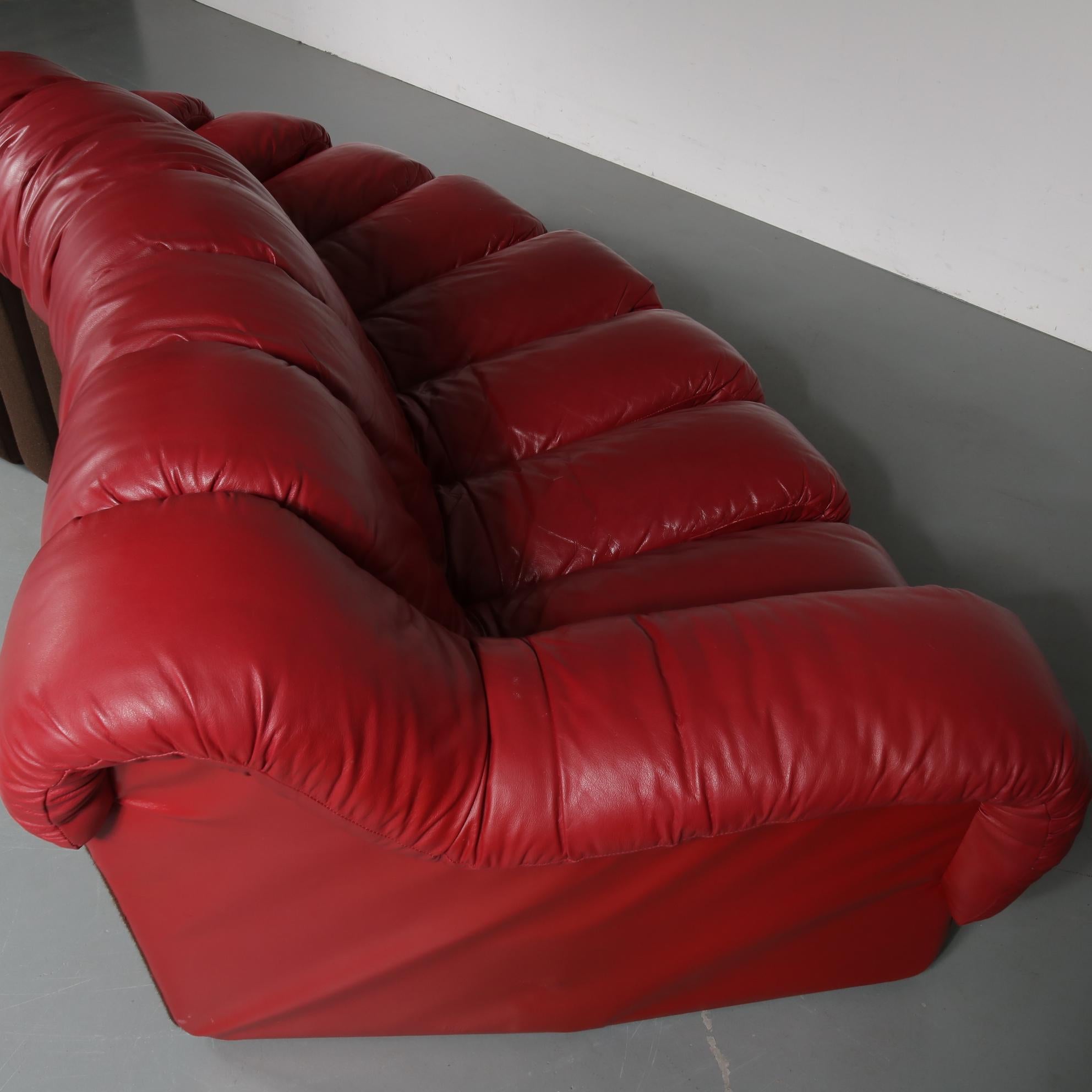 De Sede DS-600 Sofa in Red Leather, Switzerland, 1960 6