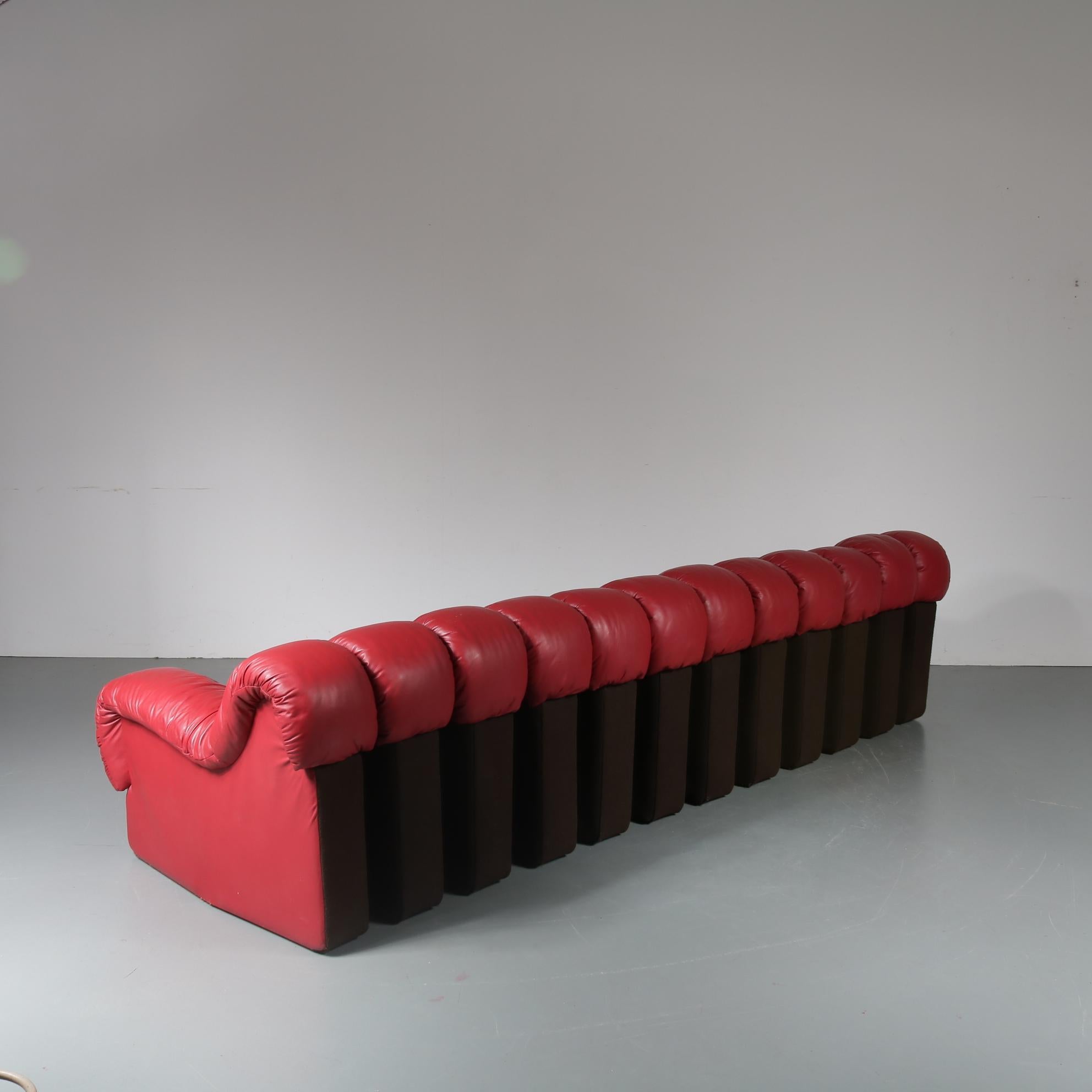 De Sede DS-600 Sofa in Red Leather, Switzerland, 1960 1