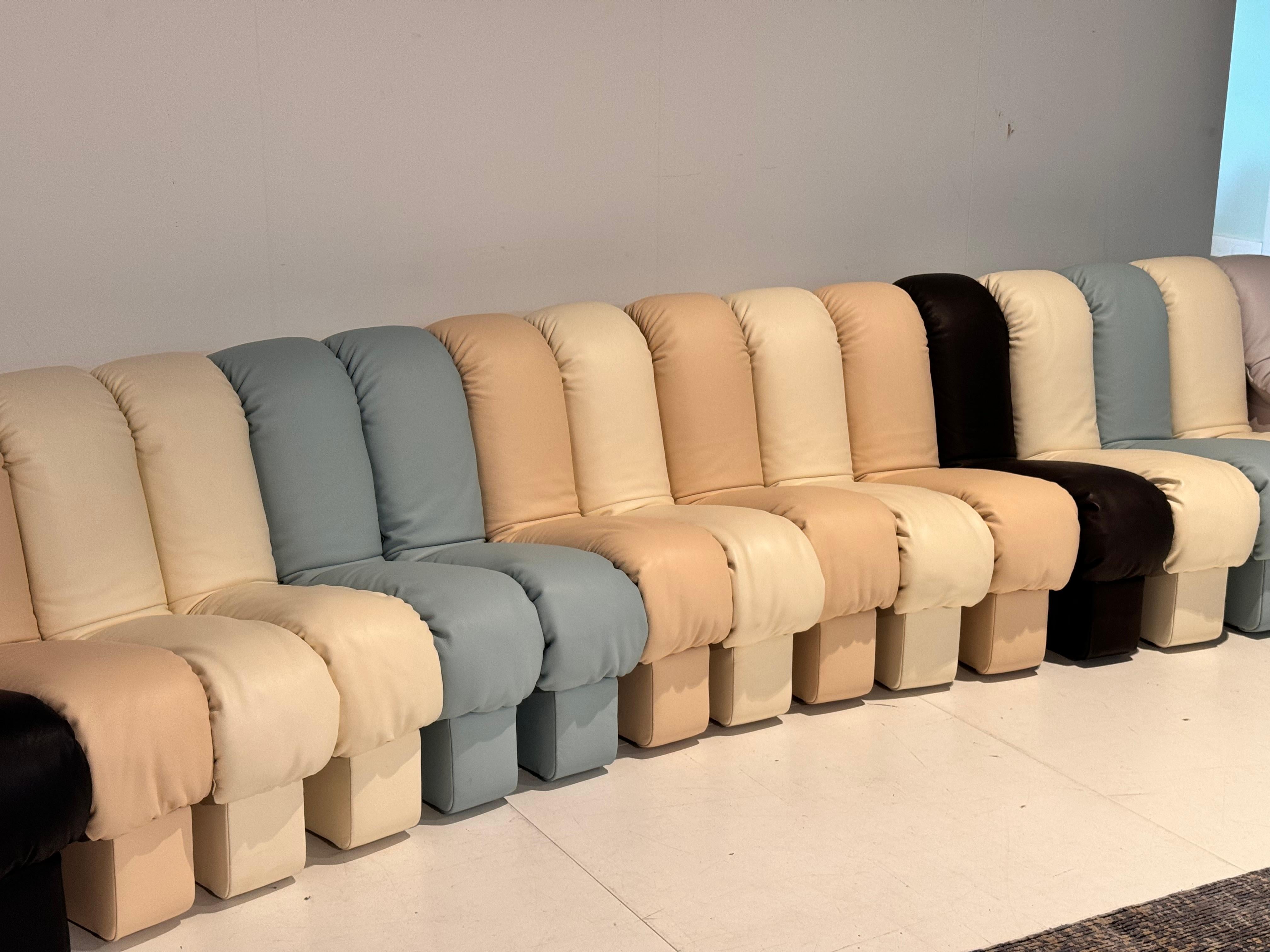 Swiss De Sede DS 600 Tatzelwurm Nonstop Snake Shaped Modular Sofa leather Ueli Berger For Sale