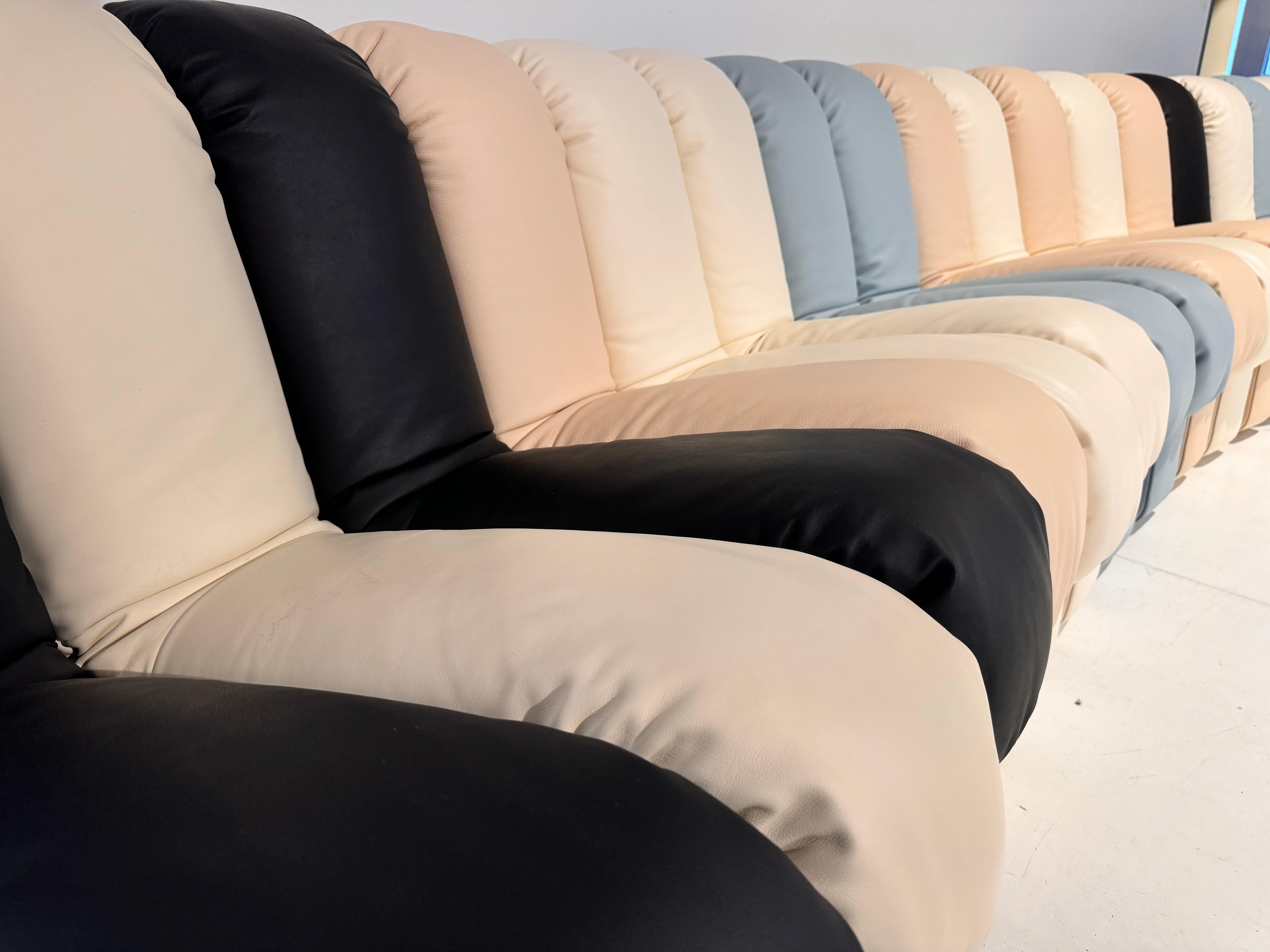 De Sede DS 600 Tatzelwurm Nonstop Snake Shaped Modular Sofa leather Ueli Berger For Sale 2