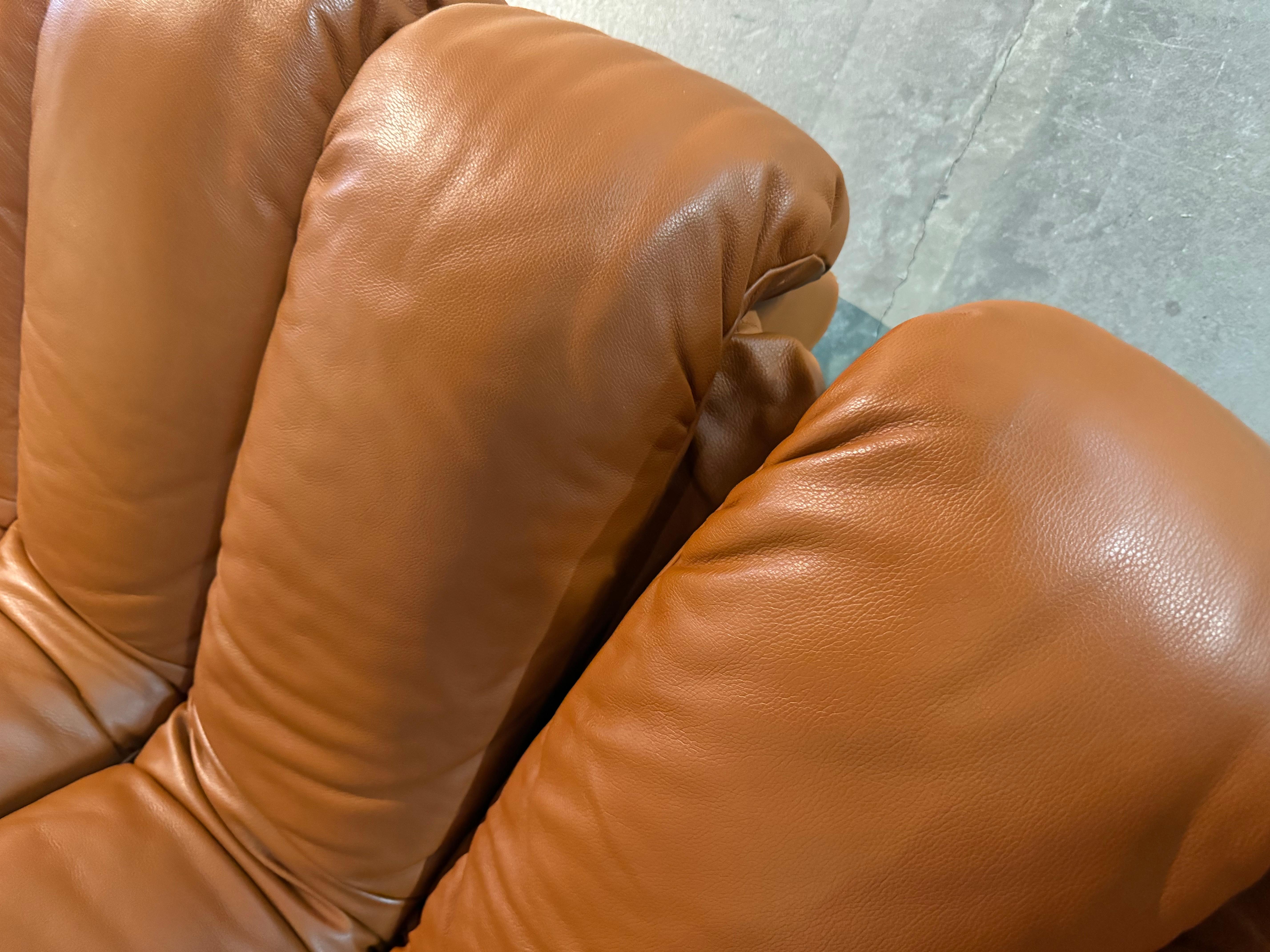 De Sede DS-600 Tatzelwurm Snake Divano modulare in pelle marrone teak in vendita 3