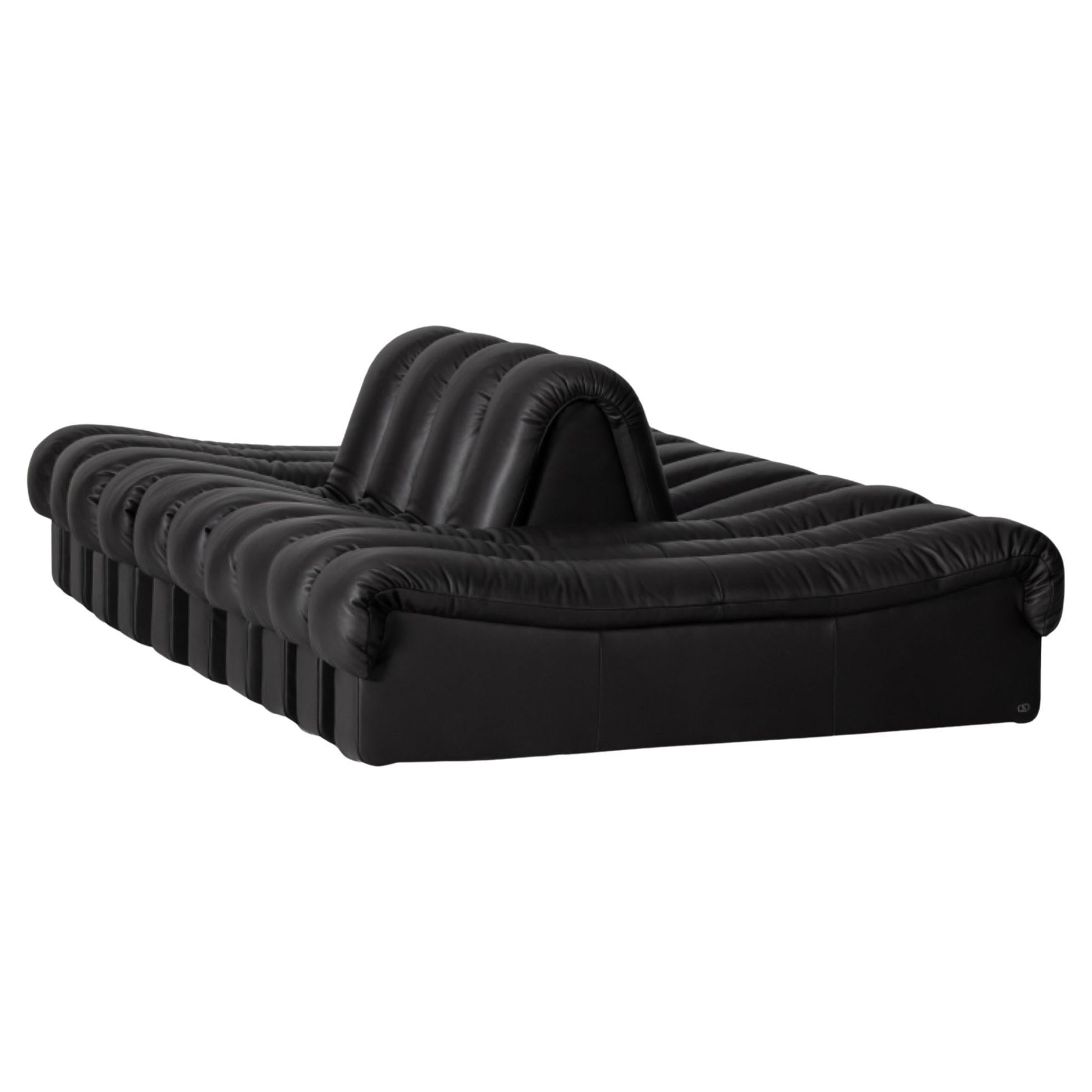 De Sede Ds-602 Modular Sofa in Black Leather by de Sede Design team