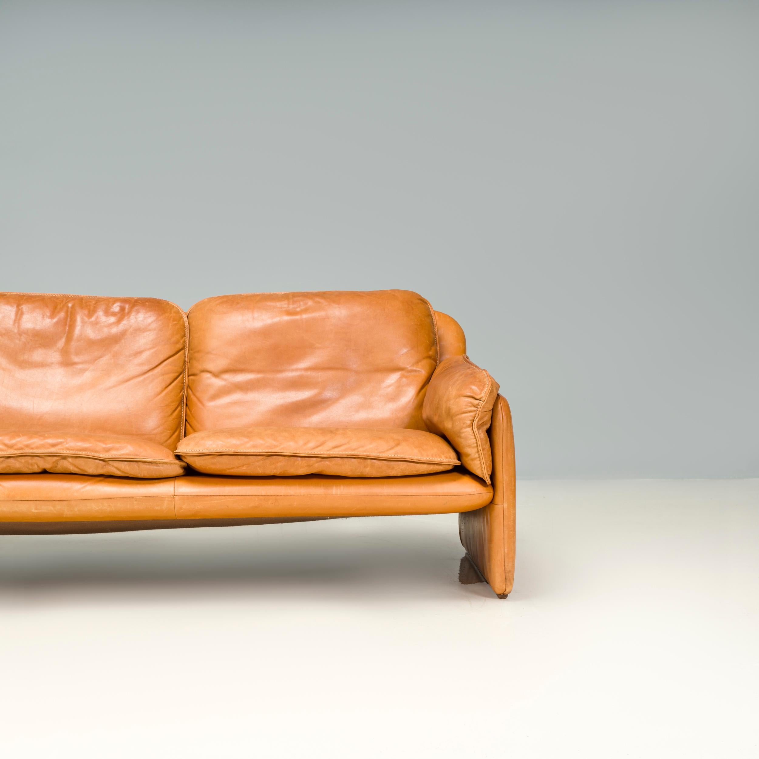 De Sede DS-61 Zedernleder-Sofa aus Zedernholz, 1972 (Ende des 20. Jahrhunderts) im Angebot