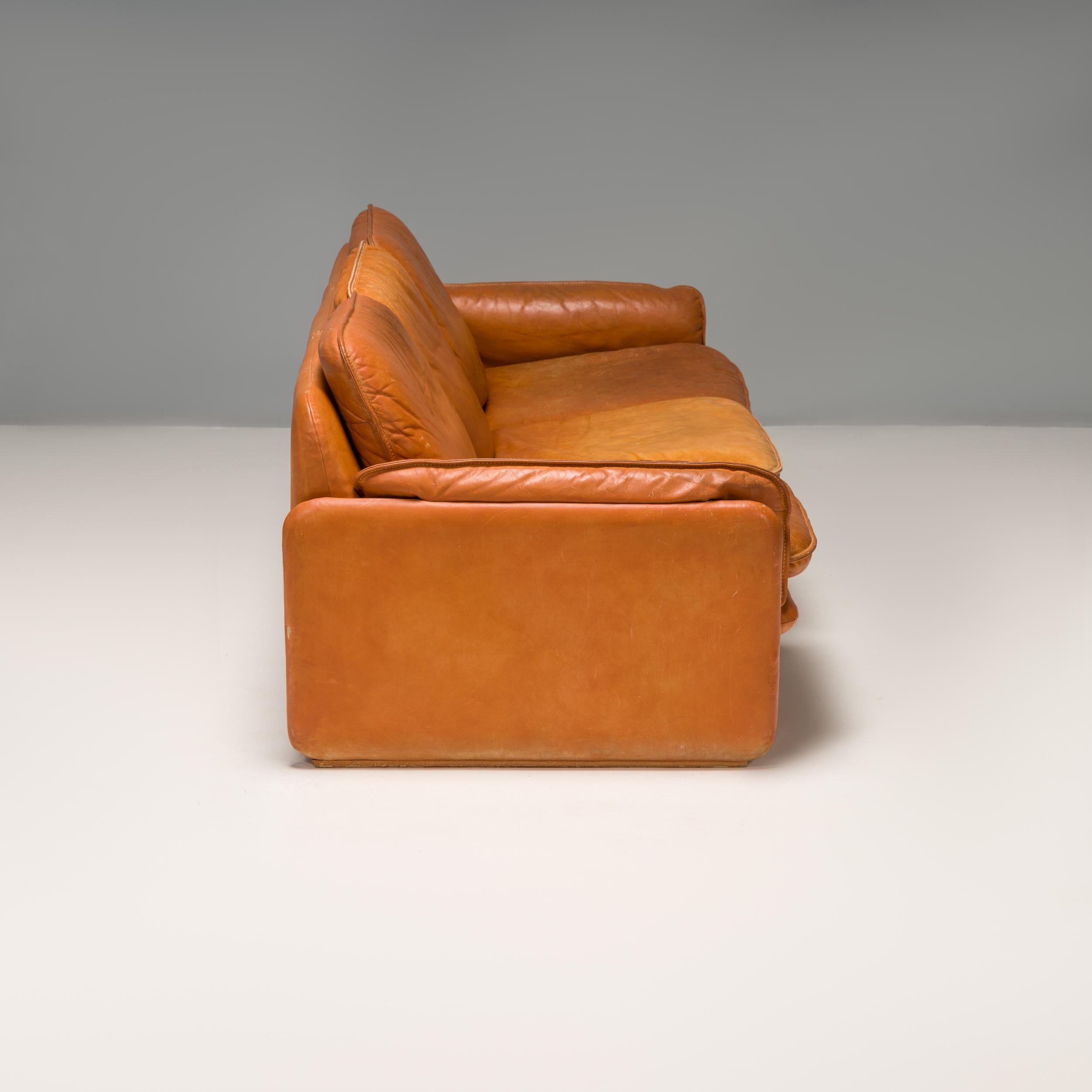 Swiss De Sede DS-61 Cognac Leather Sofa, 1970s