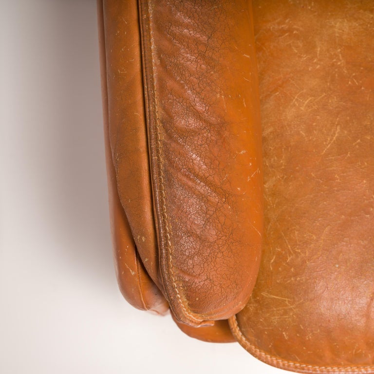 Manteau Vintage En Cuir Noir – MIC Cognac Années 50 – Coupe Trench Ceinturé