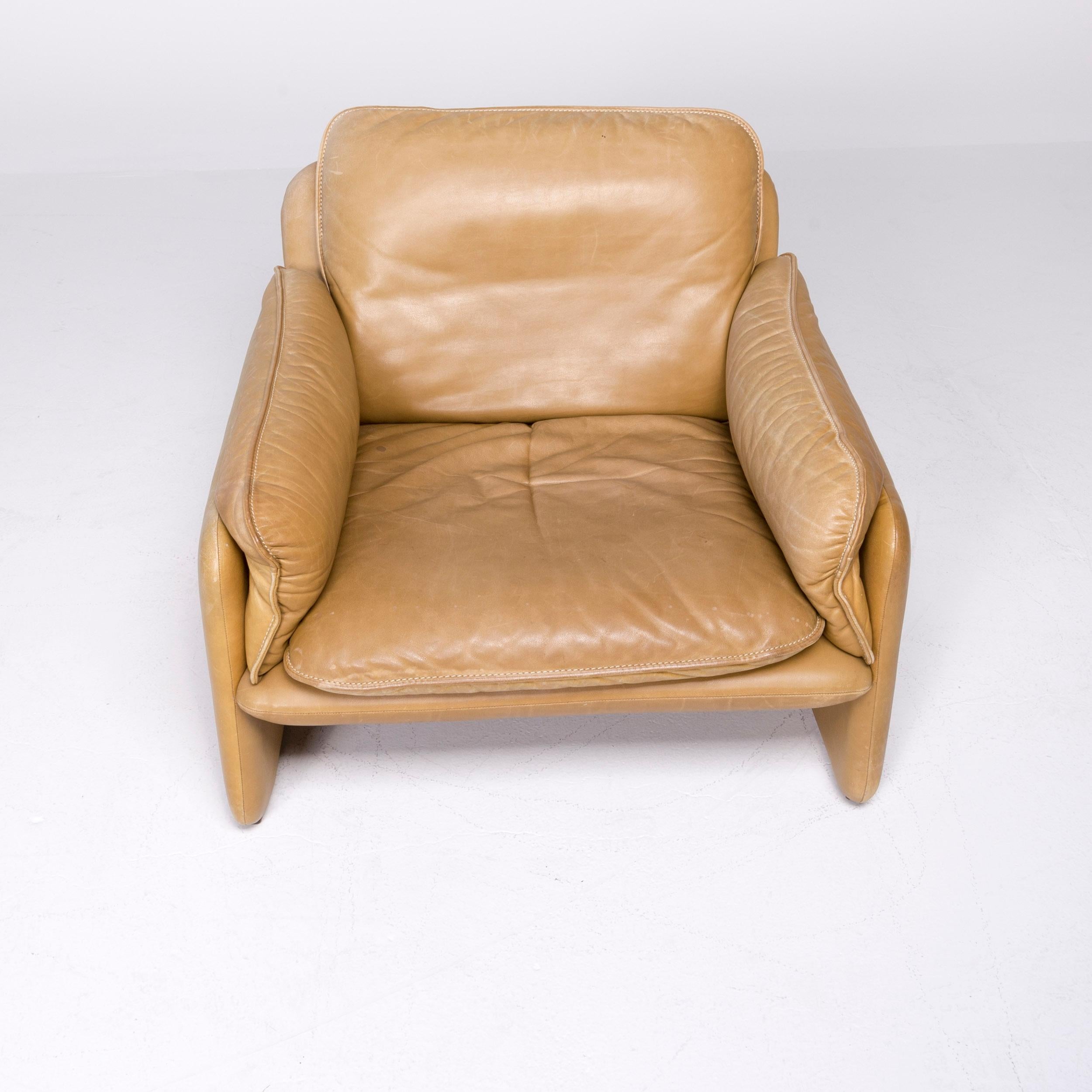 De Sede DS 61 Designer Leather Armchair Brown Cognac Genuine Leather Chair In Good Condition For Sale In Cologne, DE