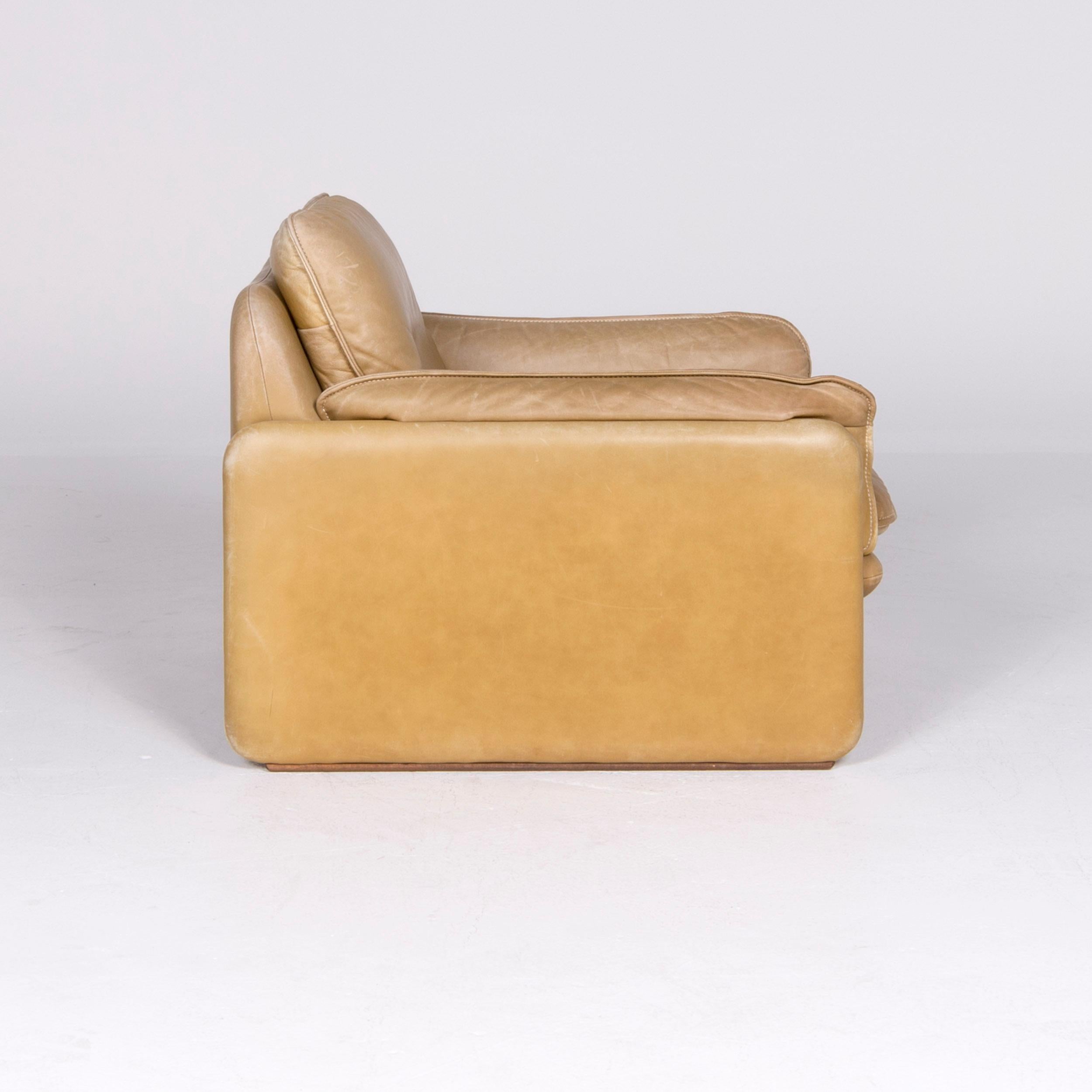 Contemporary De Sede DS 61 Designer Leather Armchair Brown Cognac Genuine Leather Chair For Sale