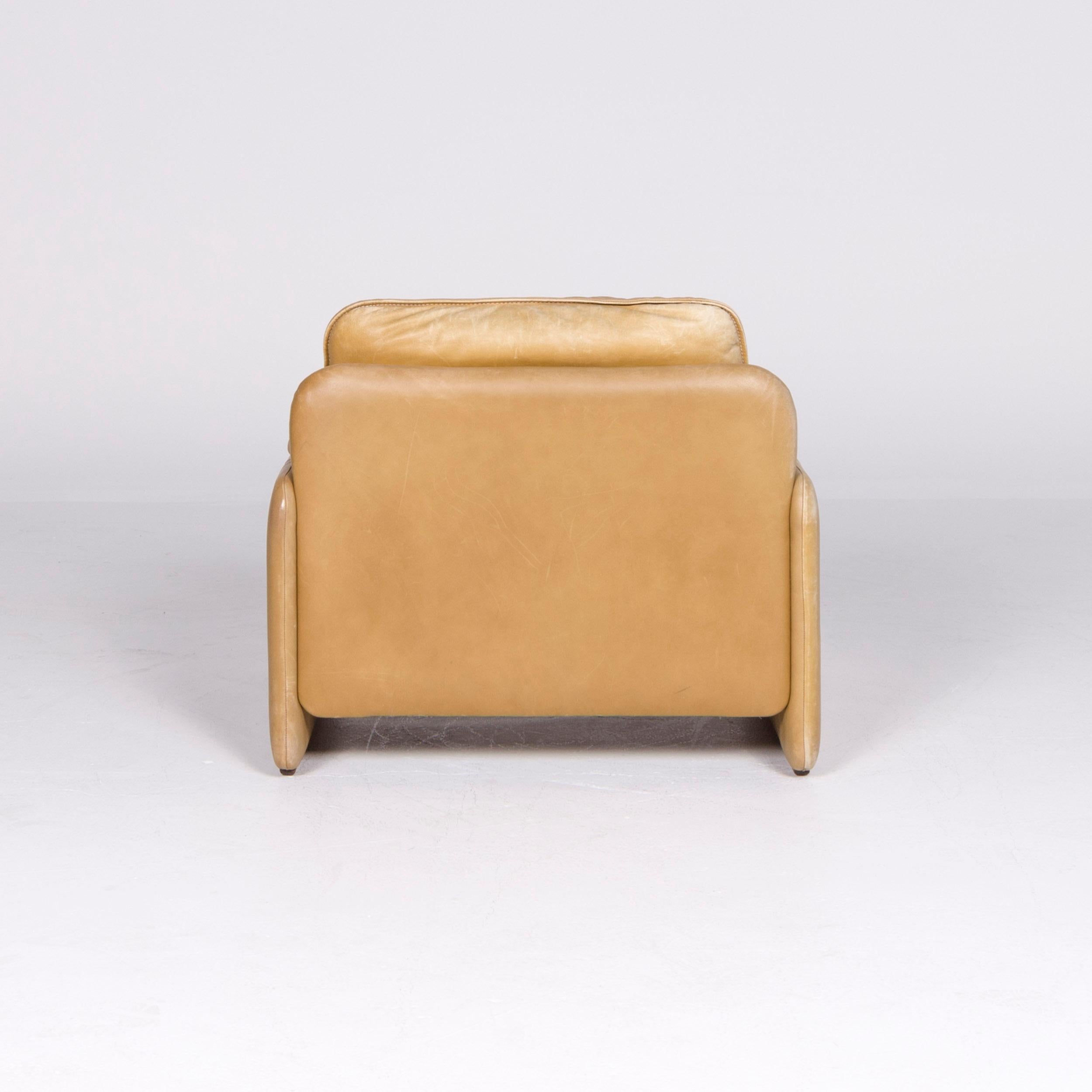 De Sede DS 61 Designer Leather Armchair Brown Cognac Genuine Leather Chair For Sale 1