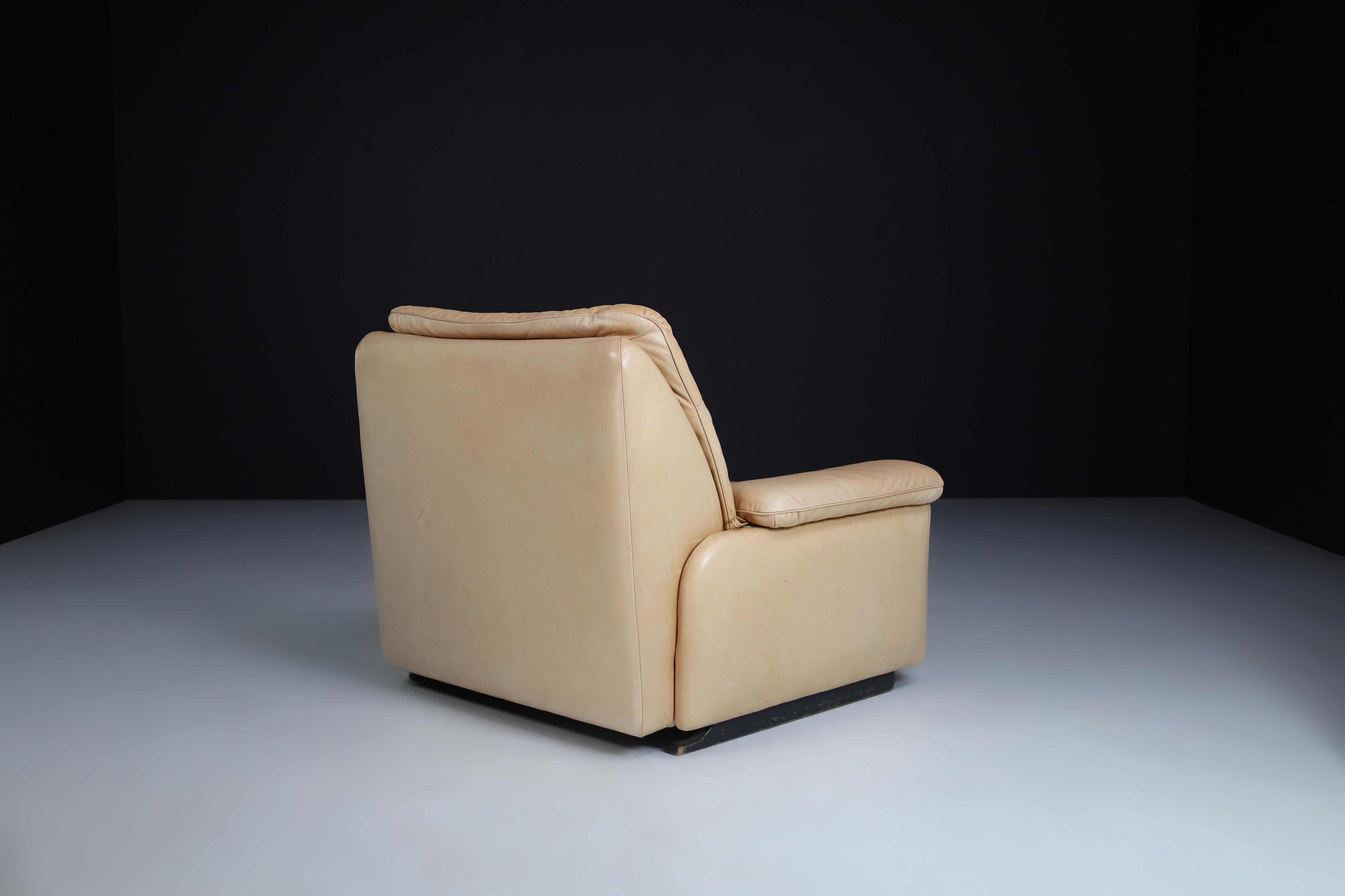 20th Century De Sede DS 63 Lounge Chair in Leather, Switzerland, 1970s For Sale
