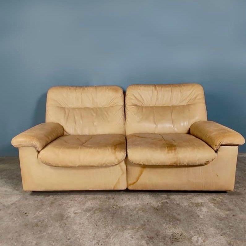 Mid-Century Modern De Sede DS-63 Two Seater Sofa & Matching Armchair Carl Larrson Mid Century For Sale