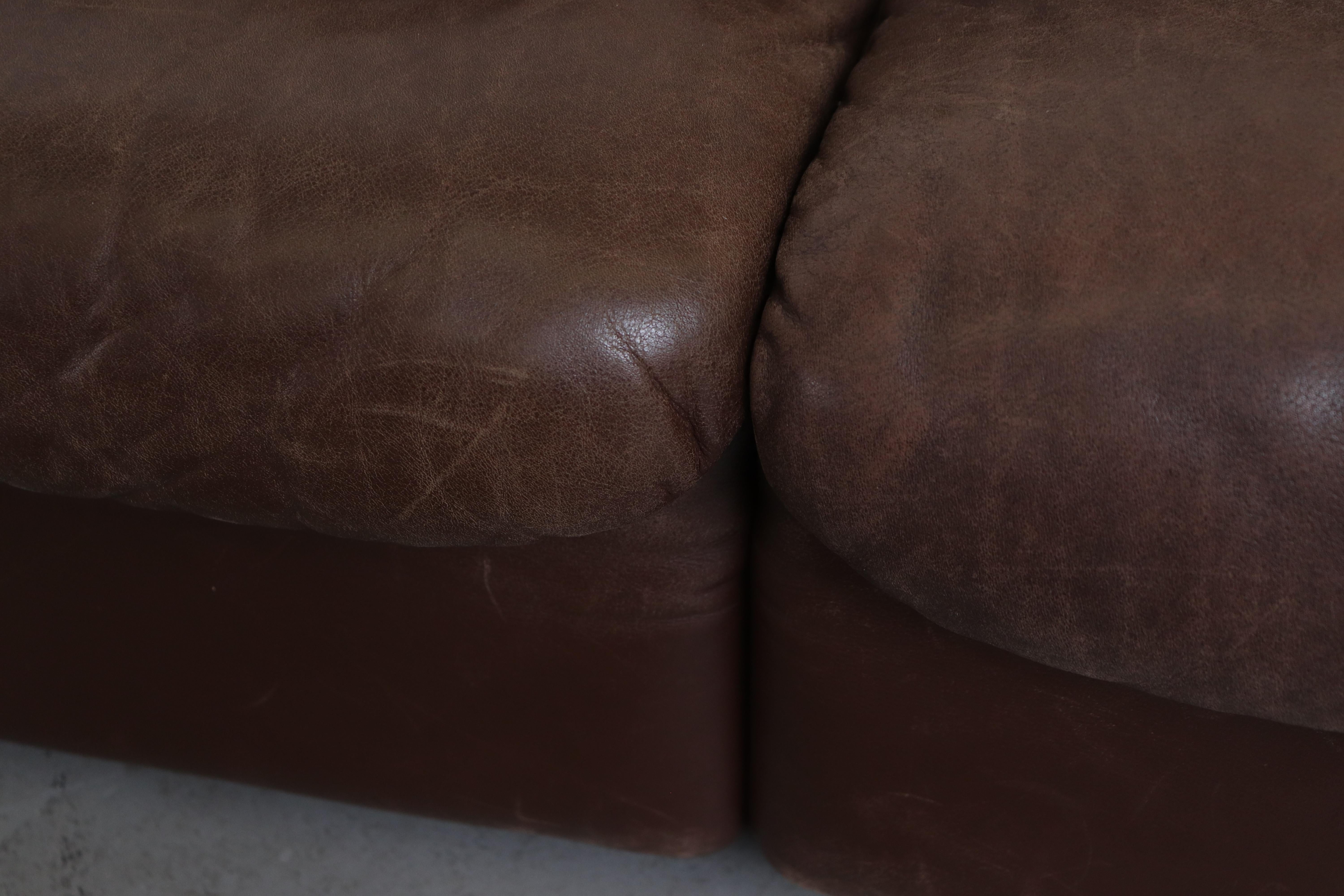 De Sede DS 66 Brown Leather 3-Seat Sofa 5