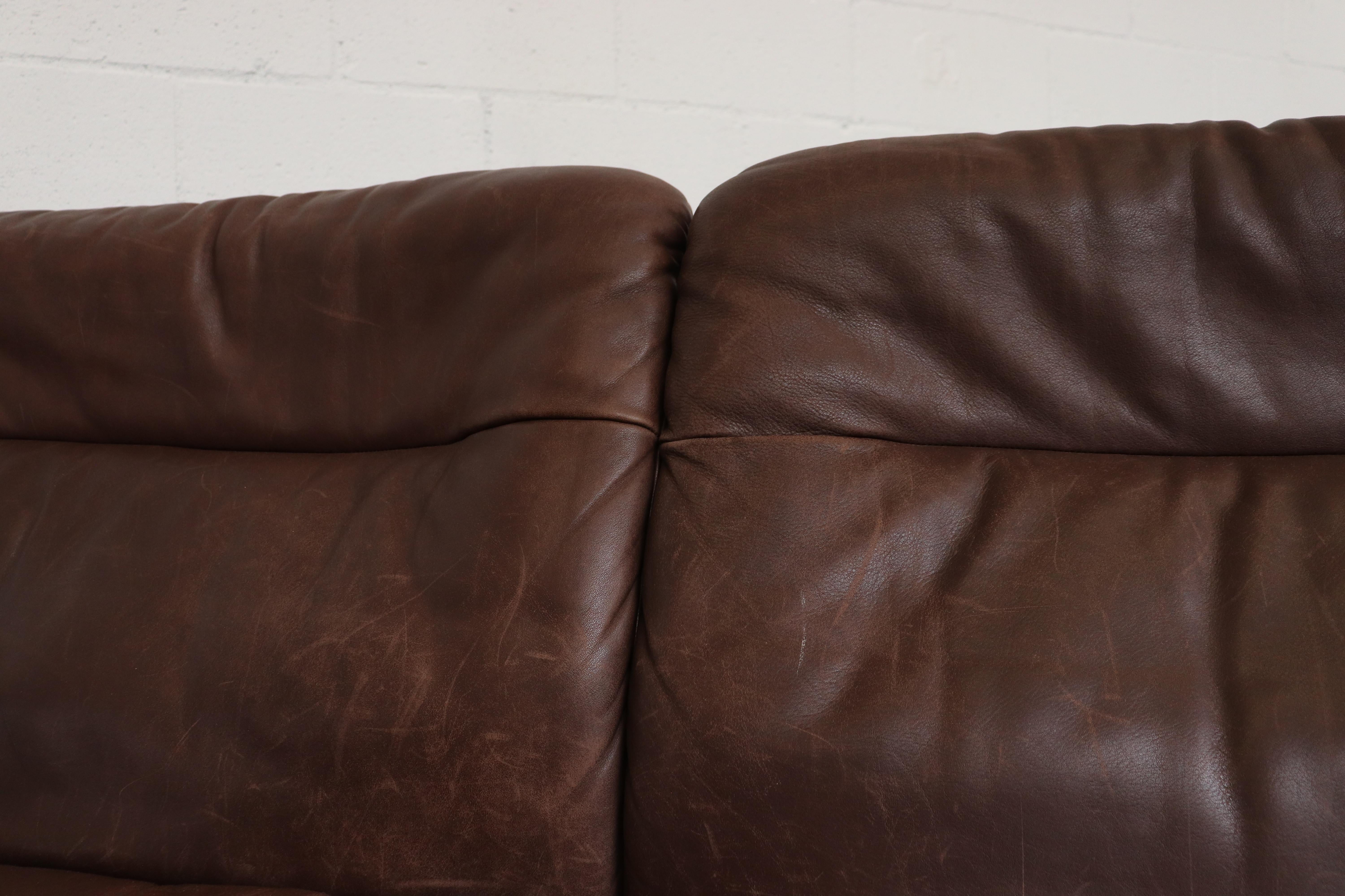 De Sede DS 66 Brown Leather Love Seat Sofa 4