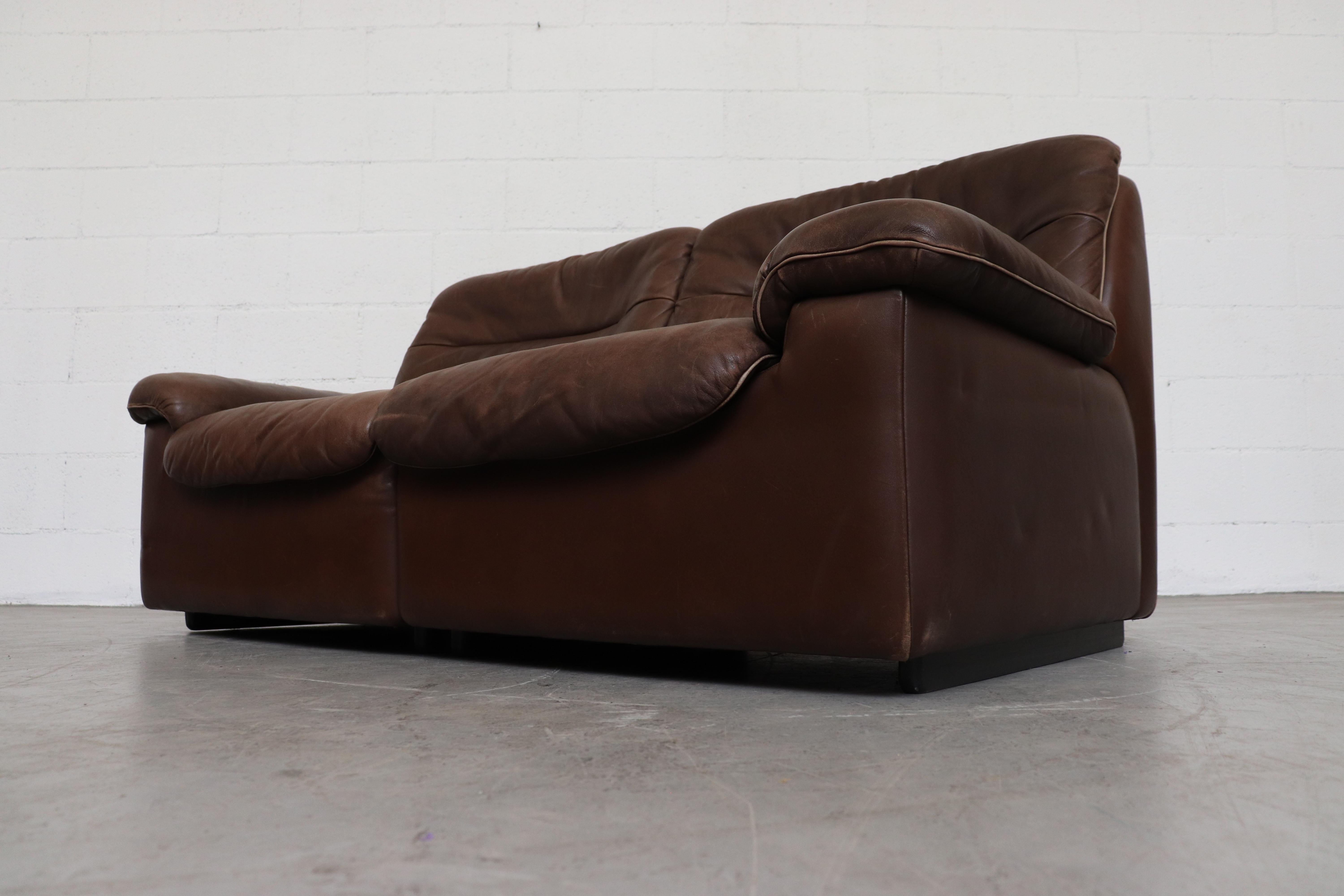 De Sede DS 66 Brown Leather Love Seat Sofa 1