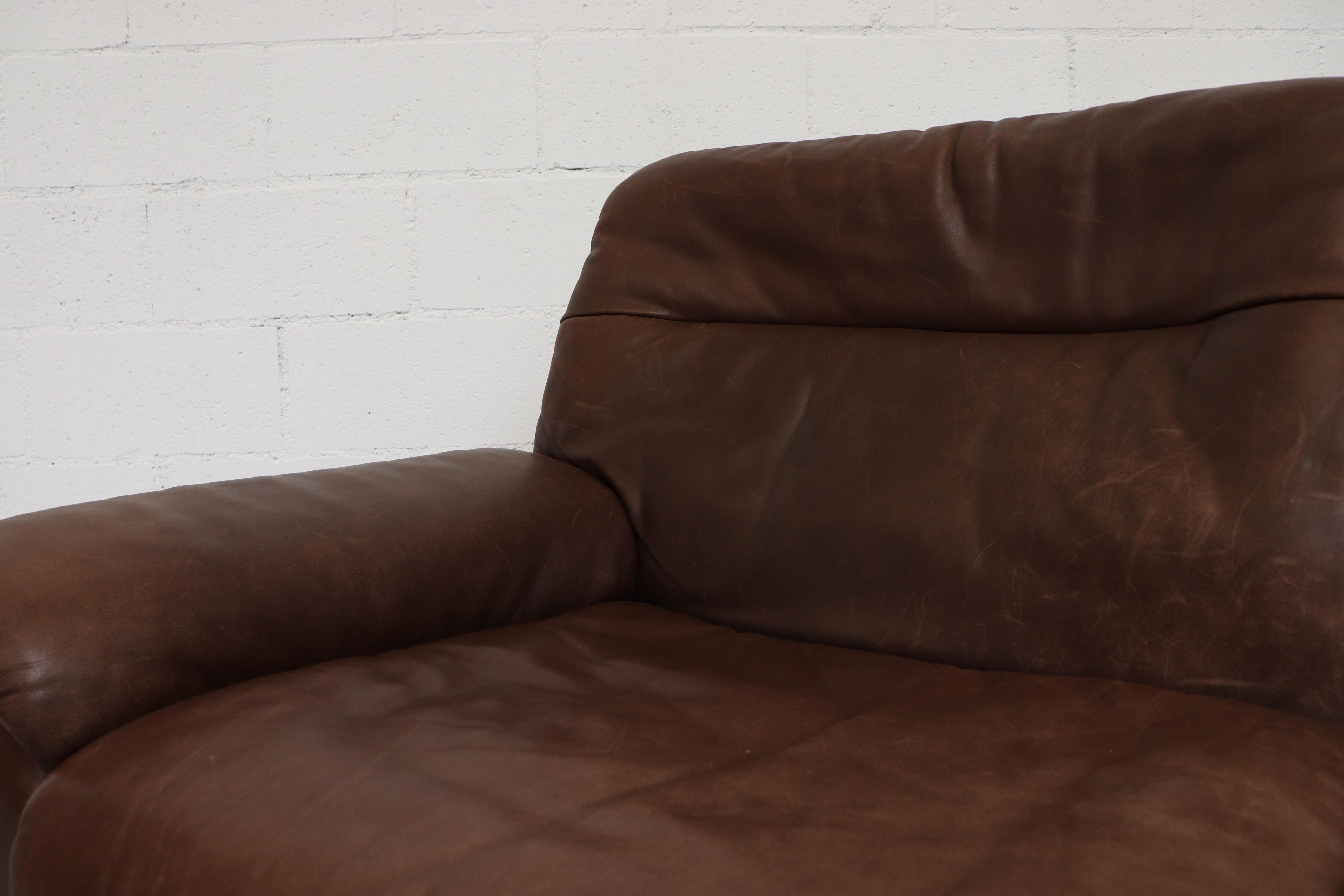 De Sede DS 66 Brown Leather Love Seat Sofa 2