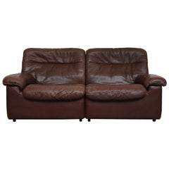 De Sede DS 66 Brown Leather Love Seat Sofa